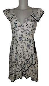 Greylin Sz S Womens White Floral Ruffle Boho Coquette Dollete Feminine Dress   - Picture 1 of 5