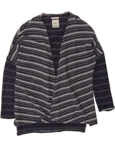ROXY Womens Oversized Open Cardigan Sweater UK 14 Medium Navy Blue Striped DR35 - Picture 1 of 3