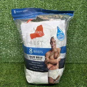 Hanes Confezione 8 Slip Senza Etichetta Bianco Cotone Uomo 2XL Intimo NUOVI Aperti MAI INDOSSATI - Foto 1 di 5