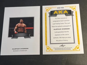 2012 Leaf BLANK BACK PROOF MISSING AUTO/FOIL & # AKA Alistair Overeem MMA - Picture 1 of 2
