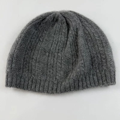 Chapéu feminino MERONA 100% cashmere malha cabo gorro cinza leve tamanho único - Imagem 1 de 4