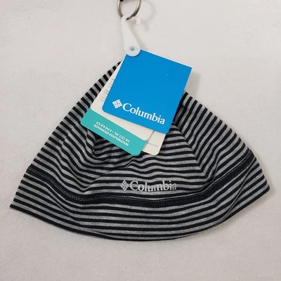 Columbia Sunday Trail Beanie Womens One Size Gray/Black Stripe Omni-Wick New NWT - Image 1 of 4
