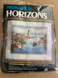 Enchanted Harbor Lighthouse Needlepoint Kit T1305  19x23 Vtg Monarch Horizons - Picture 1 of 3