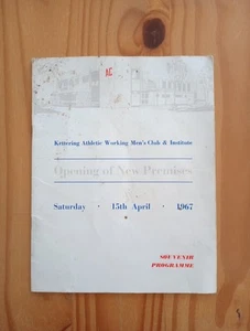 Vintage Kettering Athletic Working Mens Club Programme Opening 1967 - Picture 1 of 3