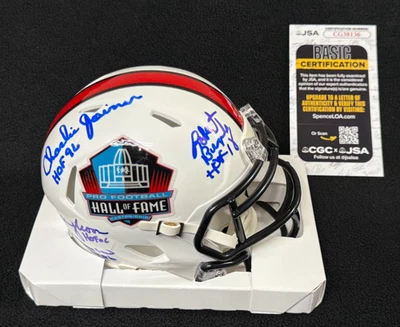 Houston Oilers Hall Of Famers Signed HOF Mini Helmet Signed By 4 JSA COA - Image 1 of 4