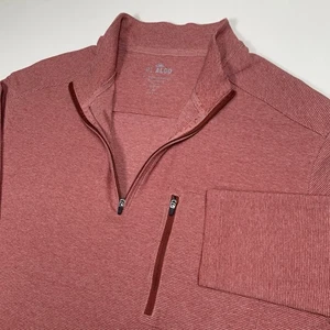 01. Algo Performance 1/4 Zip Long Sleeve Sweater Mens XL Red Waffle Knit Stretch - Picture 1 of 10
