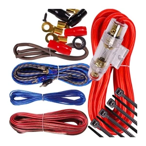Komplettes 1500 W 8 Stärke Verstärker Installation Kabelsatz Amp Pk3 8 Ga rot - f... - Bild 1 von 9