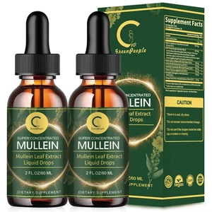 (2 Pack) Mullein Drops for Lungs - High Potency Mullein Leaf Extract for Lung... - Picture 1 of 8