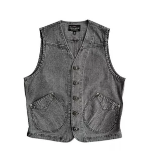 Men's Work Vest Vintage Casual Jacket Slim Waistcoat Cotton Coat Top Gray - Picture 1 of 11