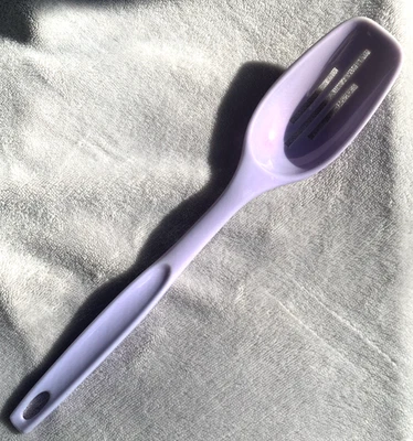 Vintage Foley Slotted Serving Spoon Pink/Purple Plastic MCM Kitchen Utensil - Image 1 of 3