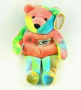 NFL Bret Favre #4 TieDye Peluche Gorro Oso Salvino's Bammers Greenbay Packers - Imagen 1 de 3