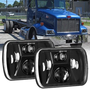 Pair 7x6'' 5x7'' LED Headlights Hi/Lo Beam For 1995-2005 Peterbilt 330 Truck - Picture 1 of 12