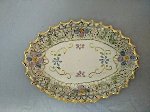 Centrotavola in ceramica artistica realizzato e dipinto a mano in oro vero - Foto 1 di 4