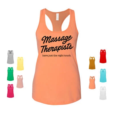 Camiseta sin mangas para mujer Masaje Therapists Have Just The Right Touch relajación bienestar Foto 1 de 3