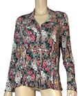 ?Motto Australia Size  M Floral Stretch Buttons Down Shirt With Lace Detail