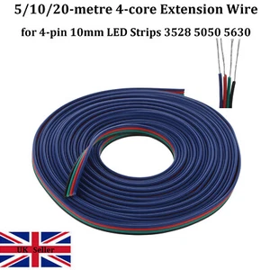 5/10/20M 4 PIN 5050 3528 LED RGB STRIP EXTENSION CONNECTOR ADAPTER CABLE WIRE - Picture 1 of 4