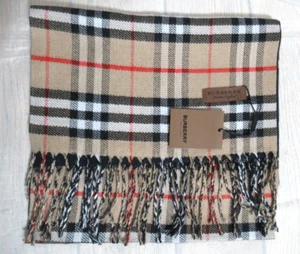 Sciarpa Burberry London England uomo donna classica a quadri 72" + frange nuova - Foto 1 di 7