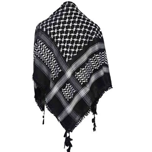 Unisex Negro Gris Blanco Árabe Bufanda Envoltura Shemagh Arafat Keffiyeh Yashmagh - Imagen 1 de 1
