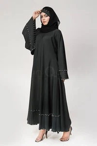 Pearl Umbrella Green Closed Abaya Muslim Women Dress - Picture 1 of 10