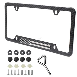 1/2x Marco de matrícula de fibra de carbono Etiqueta delantera trasera para Toyota RAV4 Corolla - Imagen 1 de 22