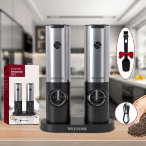 Electric Salt and Pepper Grinder Set Operated with Adjustable Coarseness - Picture 1 of 6
