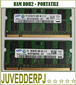 KIT MEMORIA RAM 4GB SAMSUNG 2x2GB) DDR2 PC2-6400S 800Mhz SODIMM PORTATILI LAPTOP - Foto 1 di 1