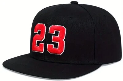 🔥23 Sombrero Jordan Flat Bill SnapBack Nuevo Todo Negro/Rojo Foto 1 de 3