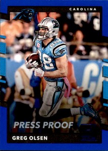 2017 DONRUSS BLUE PRESS PROOF BASE #47 GREG OLSEN CAROLINA PANTHERS 