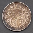 1913 Great Britain King George V Silver Half Crown Coin Key Date