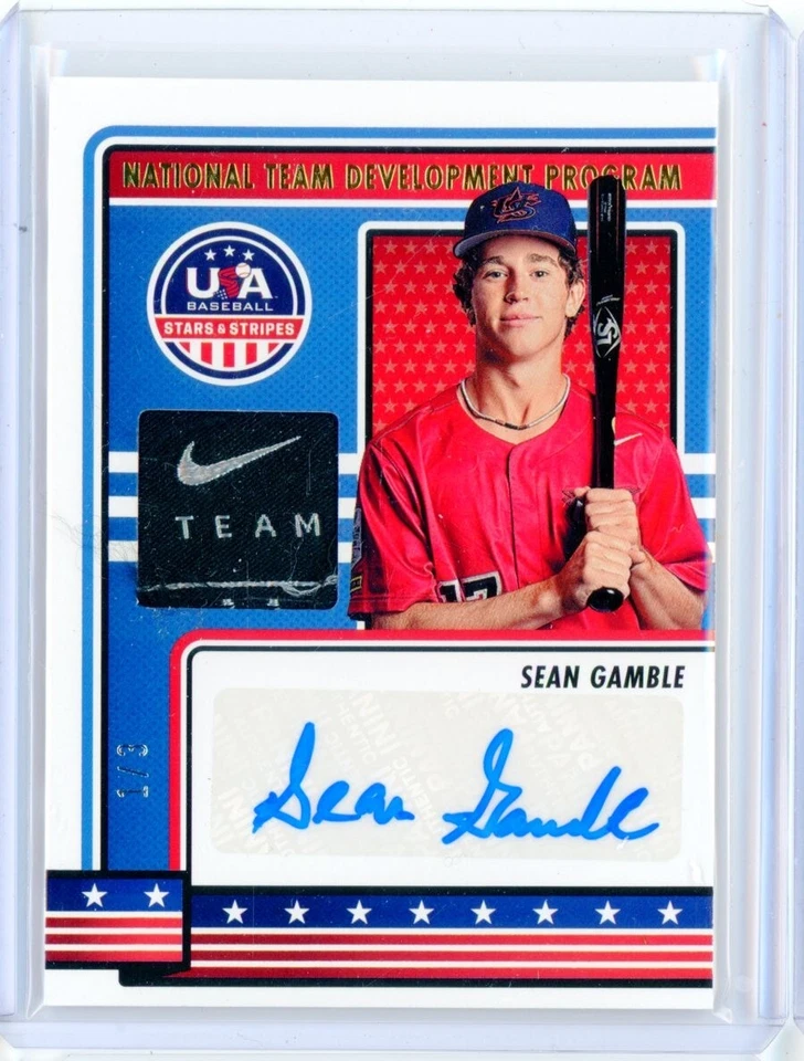 2023 Panini USA Stars & Stripes SEAN GAMBLE Patch Nike Swoosh Autograph AUTO 1/3 - Image 1 of 2