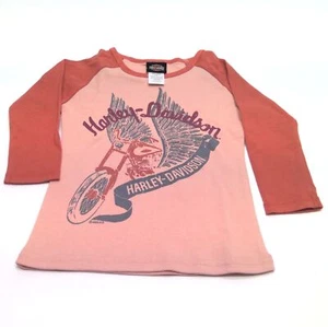 NEW Girls Harley-Davidson Raglan 3/4 Sleeve Shirt Size 2/3T 1021259 - Picture 1 of 5