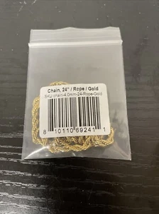 Thryfty Rope ROPE CHAIN Necklace 24” 4.0MM - GOLD - *NEW* - Picture 1 of 2