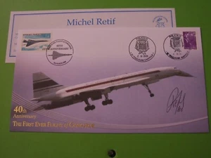 BUCKINGHAM FDC COVER CONCORDE ANNIVERSARY SIGNED MICHEL RETIF - SEE POSTAGE OF - Picture 1 of 2