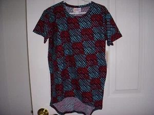 NWT ~Kids Gracie UNISEX T Tee Top SIZE~8 TEAL, CRANBERRY & BLACK PRINT - Picture 1 of 5