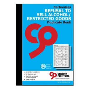 NCR Refusal to Sell Alcohol/Restricted Goods Duplicate Book A5 50 Sets - Picture 1 of 3