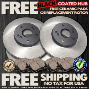 O0342 FIT 2004 2005 2006 2007 Subaru Impreza Non-WRX Black Brake Rotors Pads F+R - Picture 1 of 6