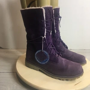 Timberland Suede Lined A157 Boots Purple Womens 6 - Picture 1 of 11