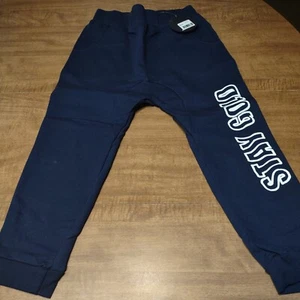 NWT Tiny Whales Boys BLUE Joggers Sweatpants 7 made in Los Angeles USA Stay Gold - Picture 1 of 7