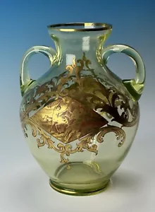 Antique Bohemian Harrach Or Josephinenhütte Glass Vase Satyr Venus Nymph Etching - Picture 1 of 22