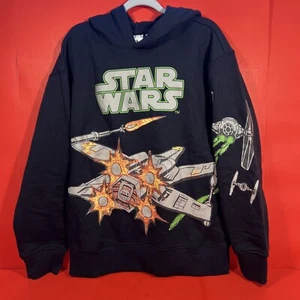 Disney 100 Star Wars Youth Hoodie Size Medium black. X-Wing Vs Tie Fighter - Picture 1 of 4