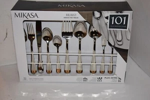 Juego de cubiertos Mikasa Bravo 101 piezas acero inoxidable 18/10 servicio para 12 anfitrionas - Imagen 1 de 6