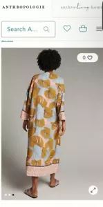 Anthropologie Bl^nk Manga Corta Kimono Plumero Tropical Sofía Rosa Floral OS - Imagen 1 de 11