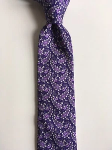 joseph abboud collection tie purple silver paisley silk usa necktie pa1098 - Picture 1 of 4