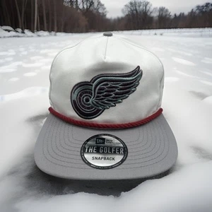 Detroit Red Wings Hat New Era "The Golfer" Optic White Snapback Golf Cap PHC H96 - Picture 1 of 8