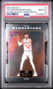 2024 Panini Select Score Select Throwback #2 Victor Wembanyama PSA 10 Spurs. - Picture 1 of 2