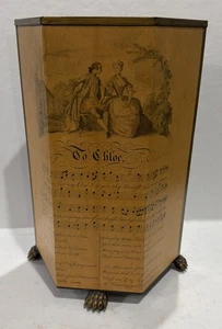 Cesta de basura italiana Toleware de colección con canción a Chloe/pies de garra - Imagen 1 de 13