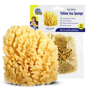 Esponja de baño natural para bebé Baby Buddy 4 pulgadas esponja de mar amarillo suave biodegradable 1 paquete - Imagen 1 de 7