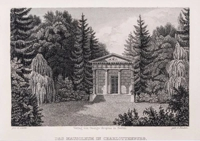 Berlin Charlottenburg Mausoleum Stahlstich von Finden aus Spiker 1833 - Bild 1 von 4