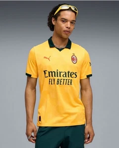 Ac Milan Milan Puma Soccer Jersey Shirt Yellow DryCell 3rd Third 2025 26 - Picture 1 of 13