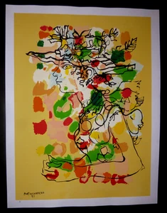 PORTRAIT OF FLORA Cuban Serigraph by Famed HAVANA CUBA Artist RENE PORTOCARRERO - Picture 1 of 5